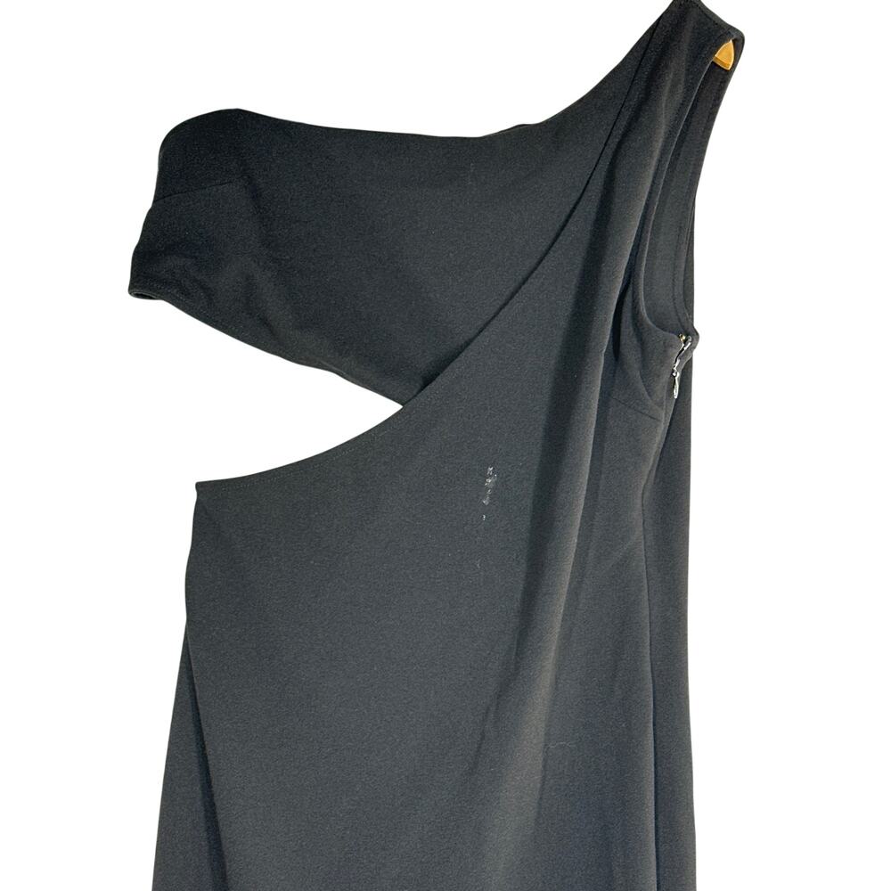 RACHEL Rachel Roy Phoenix Gown Asymmetric Neck Cutout Maxi Sheath Dress Black M - Picture 4 of 11